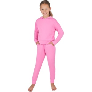 image:imageYogalicious Girls Sweatsuit 2 Piece Brushed Pullover Hoodie and Jogger Outfit SetMoonlight Mauve