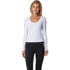 image:image90 Degree By Reflex Womens 3 Pack Ribbed Seamless Crew Neck Scoop Neck and Sqaure Neck Long Sleeve TopSatelliteWhiteBlack