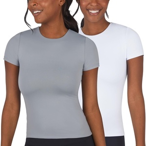 image:image90 Degree By Reflex 2 Pack Contour Short Sleeve Shirt Crew Neck TeeWeathervaneWhite Full Length